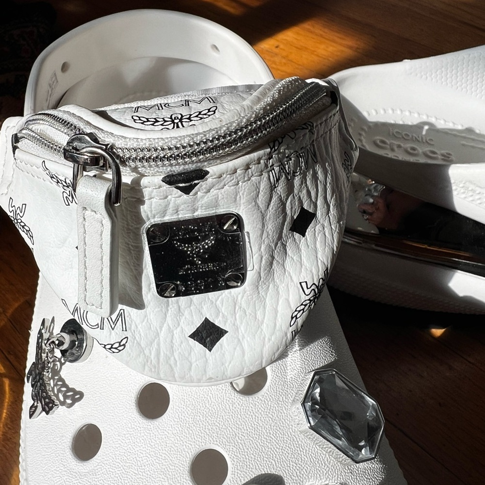 MCM White and Silver Sandals with Star Accents - Picture 4 of 10